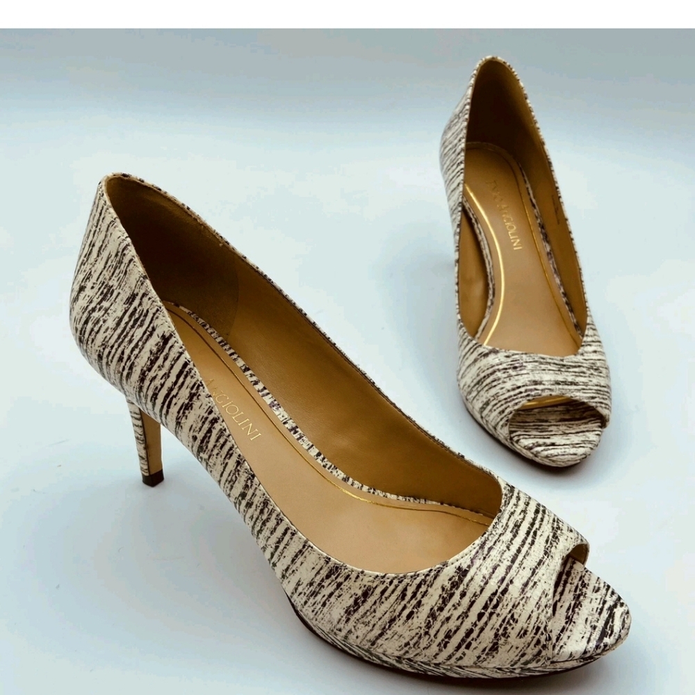 Enzo ANGLIONI PEEP TOE PUMPS.  Women's 7.5